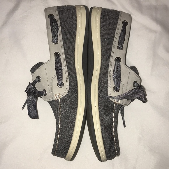 Sperry Sliders Koifish Boat Shoe Gray Metallic Threading Woman’s Size 7 - Picture 4 of 8